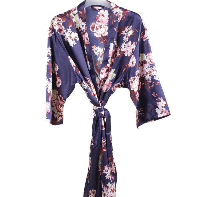 satin robe,Bride robe, Bridesmaid Robes, Flower girl robe,short Solid night sleeping pajamas A2350