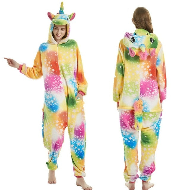 Totoro Kigurumi Onesie Adult  Animal Unicorn Pajamas Suit Warm Soft Stitch Sleepwear Onepiece Winter Jumpsuit Pijama Cosplay