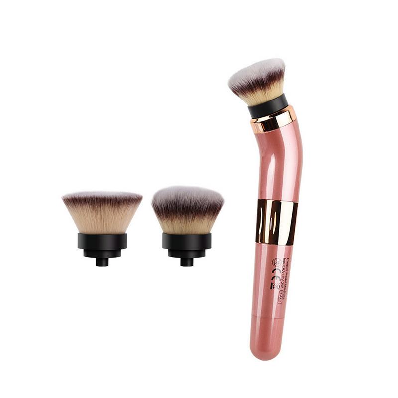 Electric Makeup Brush With 360 Degree Rotating USB Rechargeable Automatic Smart Cosmetics Blushes Kit With 2 Make-up Head