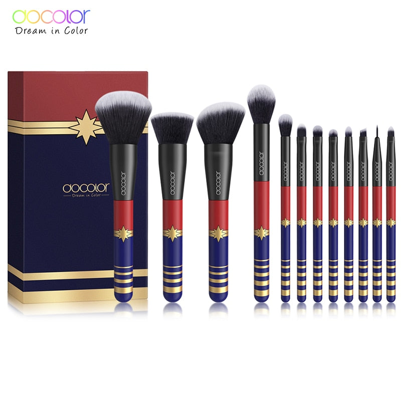 Docolor 12PCS Makeup Brushes Set Professional Brushes for Makeup Synthetic Hair Powder Foundation Eyeshadow Make up Brushes